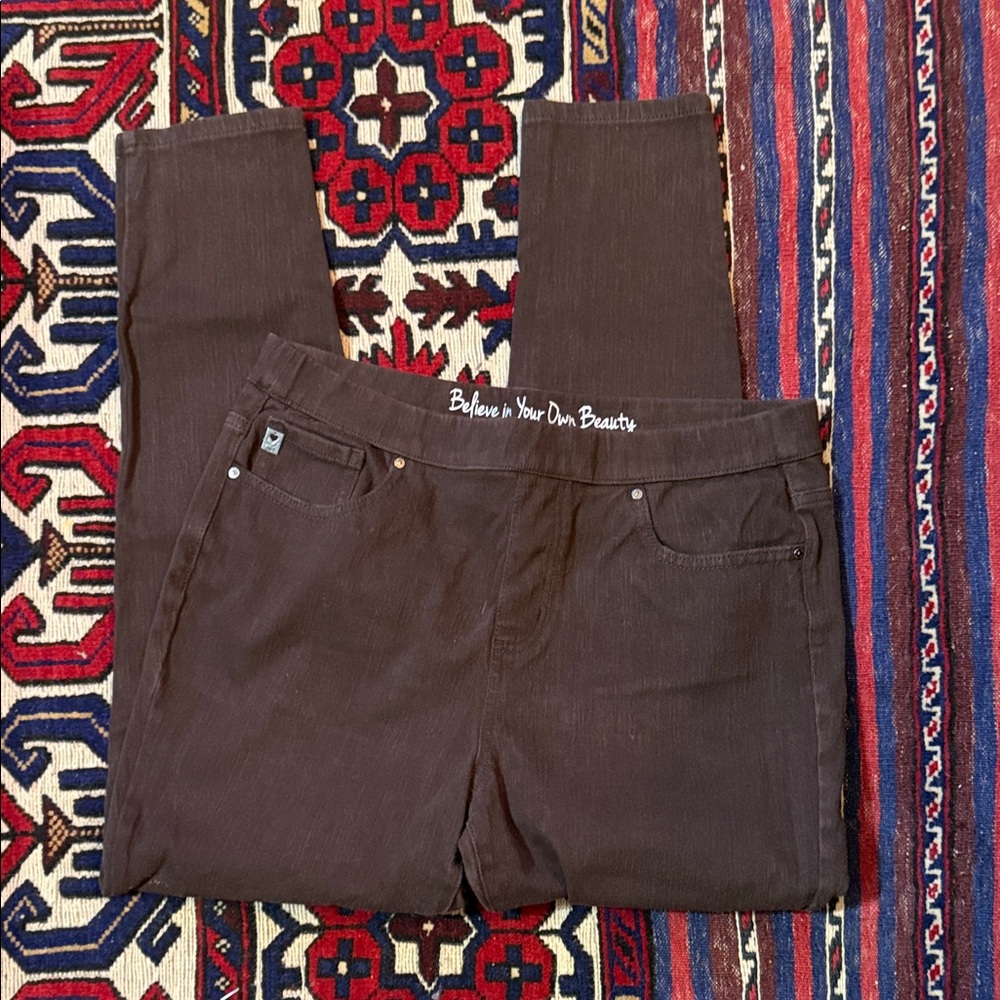 Belle by Kim Gravel Inspirational Brown Pants